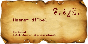 Hesner Ábel névjegykártya